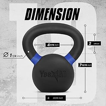 イエスフォーオールYes4All ケトルベル 鋳鉄 トレーニング 筋力トレ 体幹 家庭用 エクササイズ用 ホームジム 4KG, 8KG, 10KG, 12KG, 14KG, 16KG, 20KG, 24KG