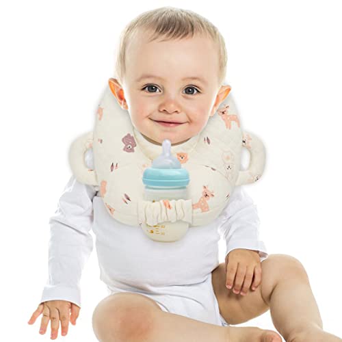 Image of vocheer Baby Bottle Holder, Portable Support Pillow for Newborns, Baby Self-Feeding Pad,Hand Free, Bottle Support Cushion，Deer