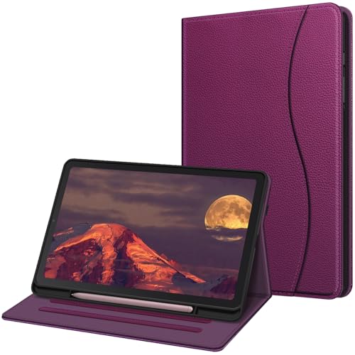 Coque Samsung S6 Lite 10.4 Pouces en Similicuir Violet Foncé - Finition Haute Qualité