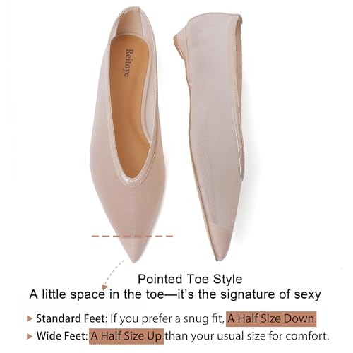 Image of Reitoye Flats for Womens Closed Pointed Toe Ballet Flat Comfortable Dressy Work Slip On Casual Shoes Womens Flats