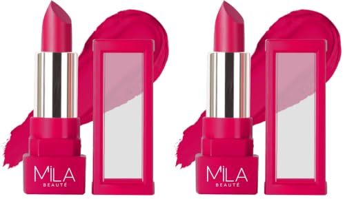 Image of MILA BEAUTE Matte Lipstick | Highly Pigmented & Lightweight Formula | Matte Finish | Gives Full Coverage | Shade - (Pack of 2)