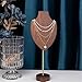 Friggqwe Fashion Enthusiasts Walnut Necklace Stand Model Half Shape Jewelry Stand Vertical Necklace Display Props Counter Ornaments Modern and Minimalist(Large)