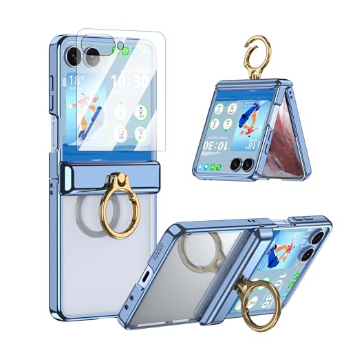 Designed for Samsung Galaxy Z Flip 8 Case with Ring Holder Hinge Protection