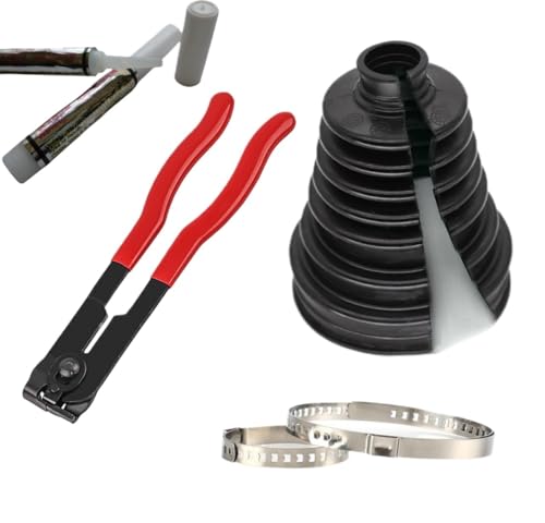 Universal Split CV Boot Kit Driveshaft Stretchy Rubber Outer Gaiters Easy Fit With Clips Glue Car Replacement Part Accessories(As shown)