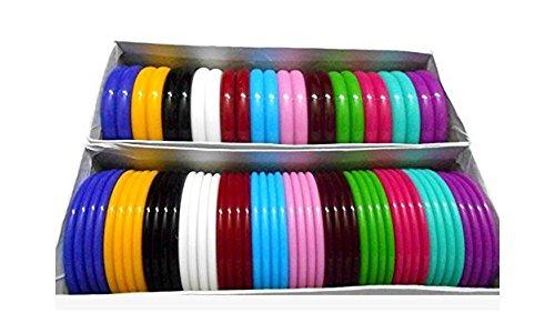 GOELX Plastic Bangles 24 and 48 Piece Set - Combo of 2 boxes - 0 to 5 years