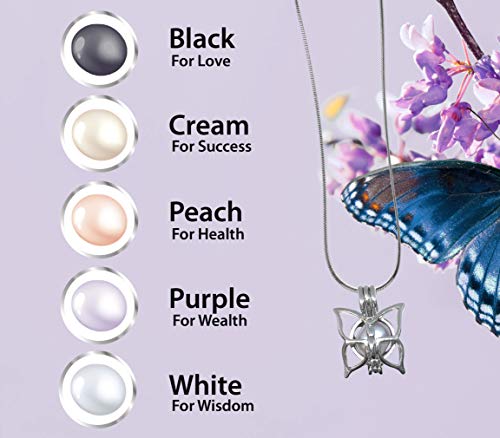Northern Response Presents Precious Pearl by My Inspirations, Cultured Pearl in Oyster Necklace Kit Pendant with Rhodium Plated Chain 20” (Butterfly)