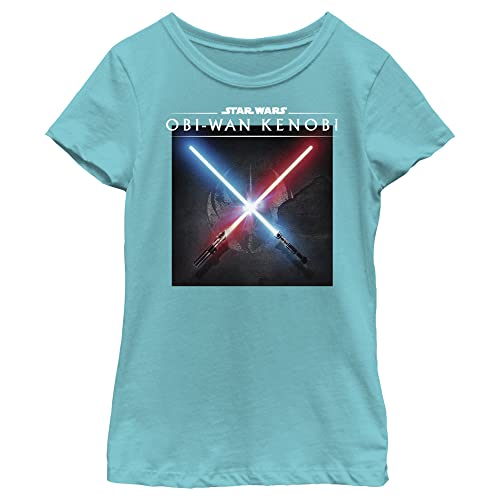 T-shirt Star Wars fille anti-irritation en tissu doux Light Saber Clash col rond