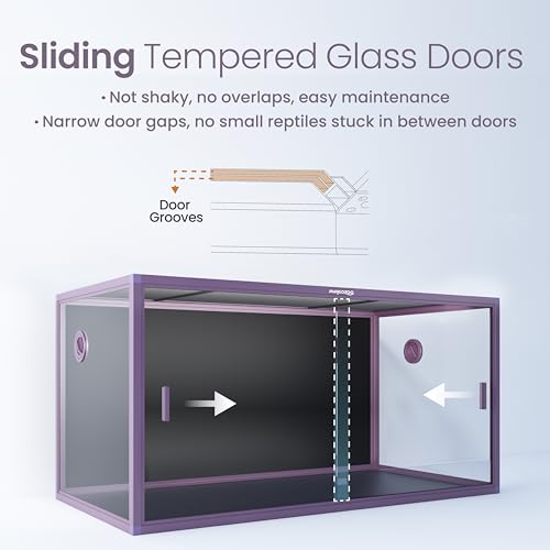 Image of Phailozoo 120 Gallon Bearded Dragon Tank,48 inch x 24 inch x 24 inch Reptile Tank with Sliding Door Top Screen Ventilation, Front Opening Reptile Enclosure for Easy Maintenance | Colorful & Stackable Indoor 4x2x2 Reptile Enclosure Furnish a Playful House, Dual Grommets for Wide Wire Use