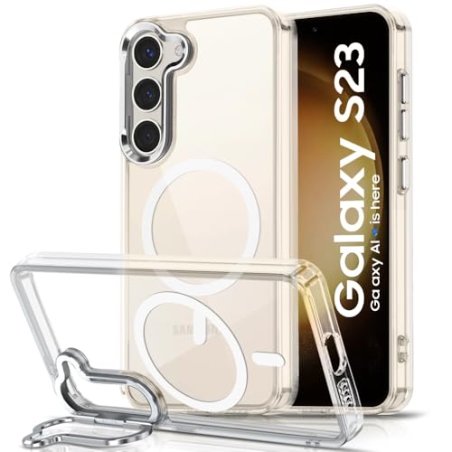 Image of TheGiftKart Ultra-Hybrid Crystal Clear Back Case Cover for Samsung Galaxy S23 5G | Shockproof Design | Camera Protection Bump | Hard Transparent Back Case for Samsung Galaxy S23
