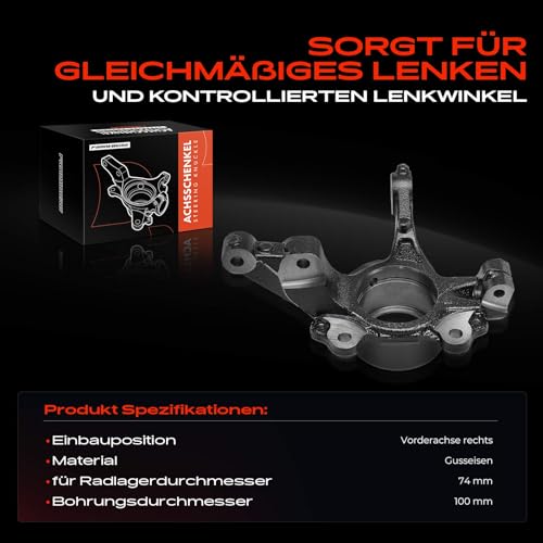 Frankberg 1x Achsschenkel Vorderachse Rechts Kompatibel mit Tipo Kombi 356 357 1.0L 1.6L 2016-2024 Tipo Schrägheck 356 357 1.0L 1.6L 2015-2024 Replace# 51983553