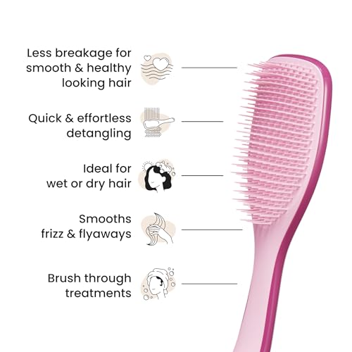 Foto von Tangle Teezer Ultimate Detangler Haarbürste – Für Nasses & Trockenes Haar – Entwirrungsbürste für Alle Haartypen – Zweistufige Borsten Reduzieren Haarbruch & Entfernen Knoten – Rote Himbeere