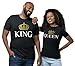 King & Queen Matching Couple Set Valentine's Day Gift His & Hers T-Shirt Men X-Large / Women Large