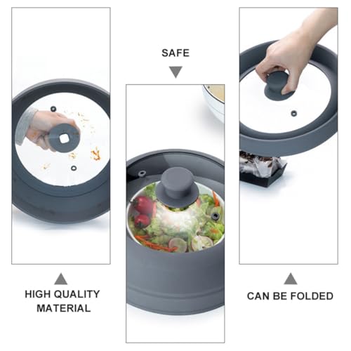 Couvercle micro-ondes pliable d'exception en verre trempé et silicone de cuisine - 7