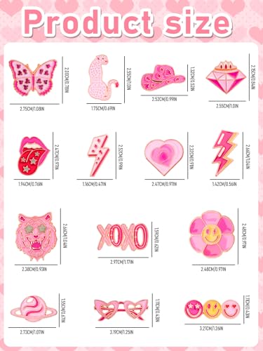 junebrushs 28pcs girl pink power brooch pins pink ribbon lapel pins for women girl power clothes preppy decorations accessories