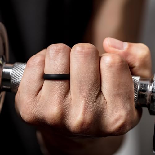 thunderfit silicone rings for him and her rubber engagement bands unisex - 14578 variety multipack