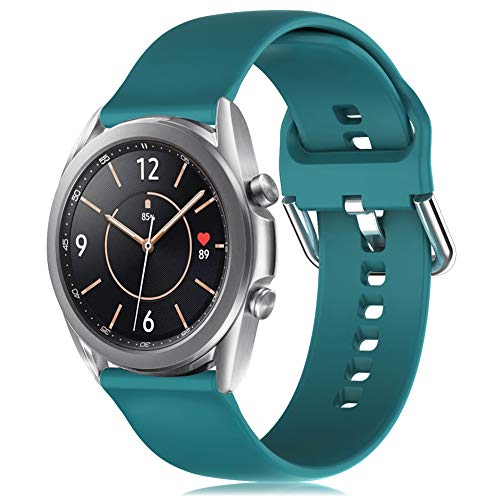 RIOROO 20mm Bracelet Compatible pour Samsung Galaxy Watch 3 41mm / Active / Active 2 40mm 44mm Bracelet Remplacement Sport Silicone Strap Vert, Accessories L (No watch) Cover