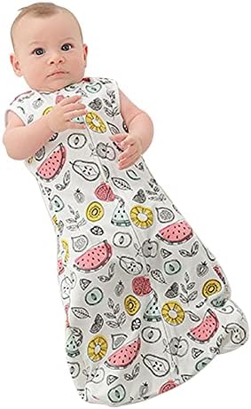 ZIGJOY Baby Cotton Sleeping Bag Soothe Baby Two-way Zipper Adjustable Infant Swaddle Wrap Set Spring Summer Anti-startle Swaddle Sleeping Bag for Newborn 0-3 Months(Lion)