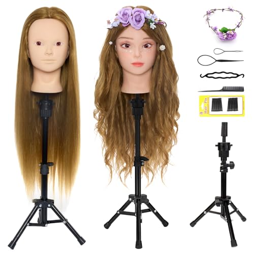 Neverland Cabeza de Entrenamiento 24" 50% Pelo Auténtico con Soporte