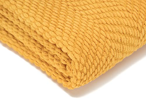 Chanasya Textured Knitted Super Soft Throw Blanket With Tassels - Warm Fluffy Cozy Plush Knit - For Couch Bed Sofa Living Room Framhouse Boho Gold Accent Decor (50X65 Inches) Golden Blanket #TOP7