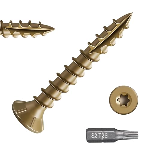 Image of 150pcs Deck Screws #8 x 1-1 /4 Inch Wood Screw Star /Trox Drive Structural Screw for Timber, Log, Landscaping Wood Etc.