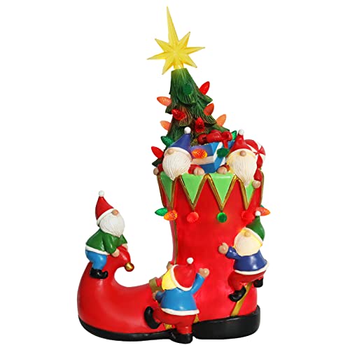 WONDER GARDEN Weihnachtswichtel, Tischdekoration, Zwergen-Skulptur mit LED-Licht, Urlaubsfiguren, Weihnachtsdekoration für Schreibtischregal, Zuhause, Küche, Büro, Party-Dekorationen Cover