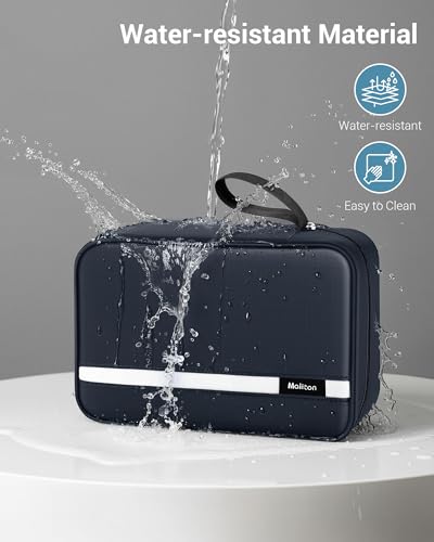 Image of Maliton Toiletry Bag for Men & Women Travel Toiletry Bag Hanging Toiletry Bag Hygiene Organizer with 4 Compartments Waterproof Bathroom Shower Bag Large Toiletries Travel Bag(Black (Navy Blue)