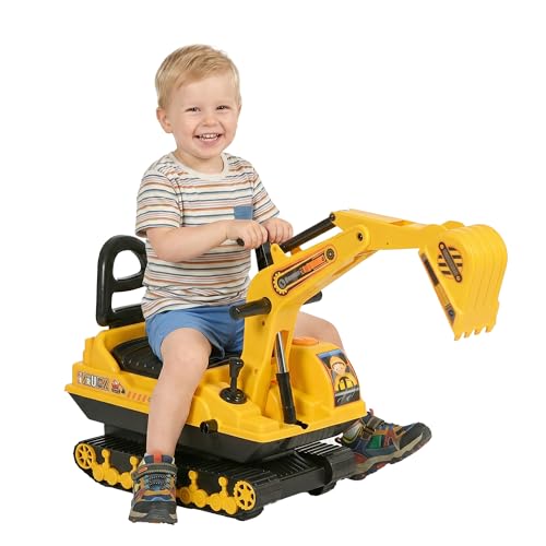 HOMCOM Ride On Tractor Digger Adjustable Arm & Manual Shovel 18-48 Months