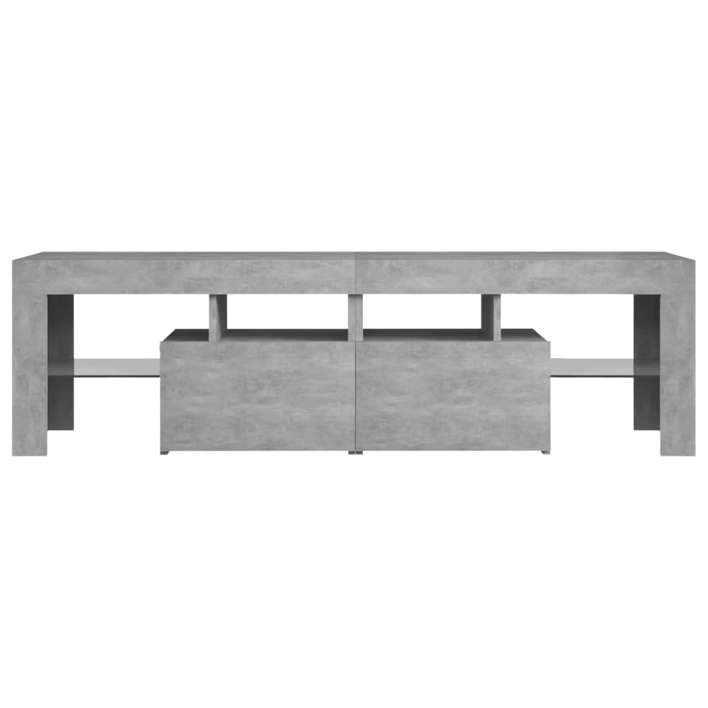 vidaXL Mueble para TV con Luces LED Soporte Armario Aparador Estante Salón Sala de Estar Decoración Entretenimiento Gris Hormigón 140x35x40 cm