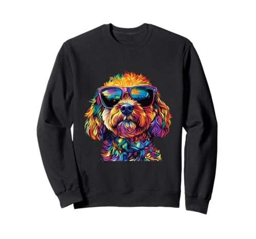 Cavapoo Lovers Design Splash Art Divertente Cavapoo Felpa