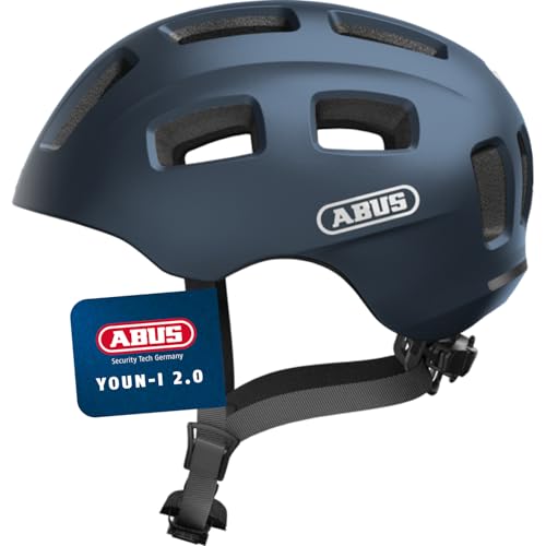 ABUS Fahrradhelm Youn-I 2.0 - mit Licht für Kinder, Jugendliche und Junge Erwachsene - für Mädels und Jungs - Blau, Größe M (52-57 cm) ABUS Fahrradhelm Youn-I 2.0 - mit Licht für Kinder, Jugendliche und Junge Erwachsene - für Mädels und Jungs - Blau, Größe M (52-57 cm)