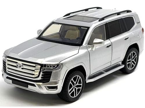 Land Cruiser metálico plata 1:24 con techo solar miniatura 1