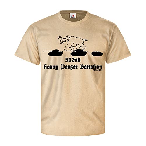 T-shirt Tigre 502nd Heavy Panzer Bataillon vêtement militaire beige L