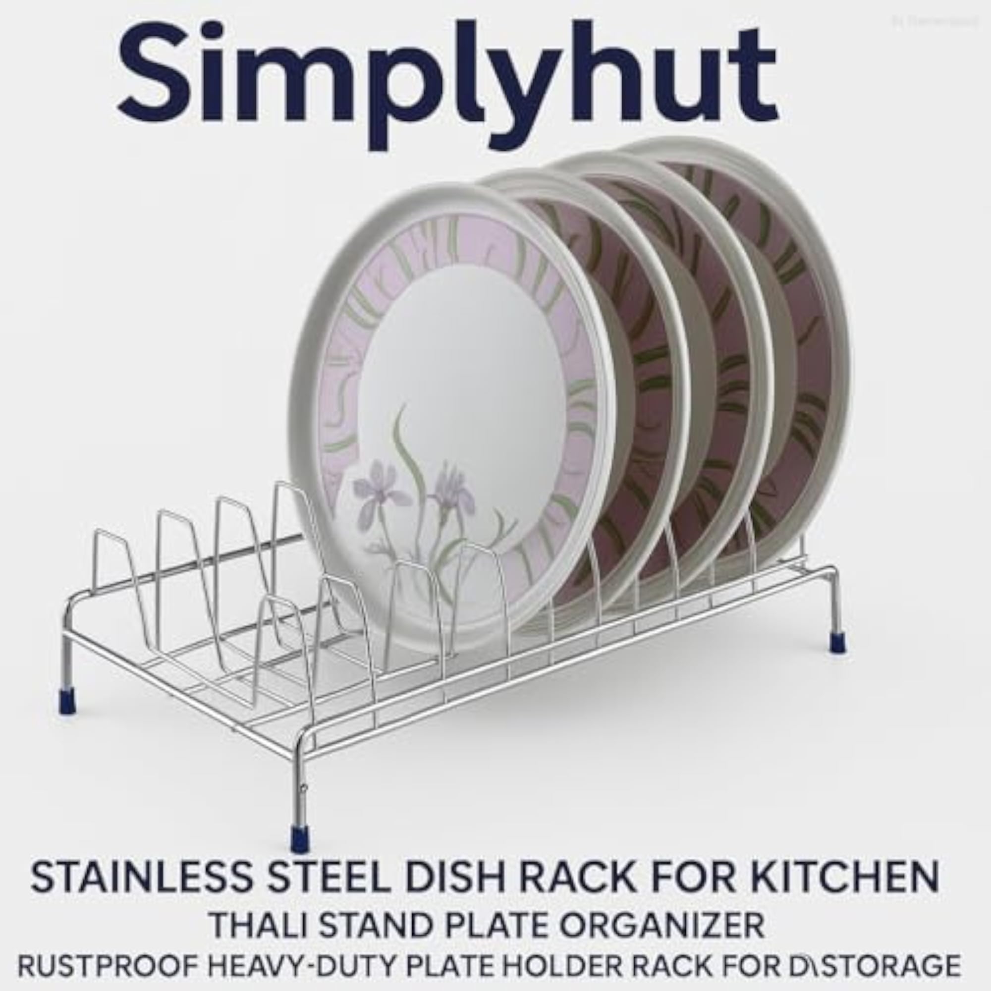 Stainless Steel Dish Rack, Heavy-Duty Plate Holder