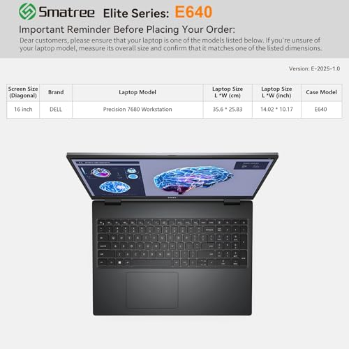 Image of Smatree Laptop Sleeve for 16 inch DELL Precision 7680 Workstation | Protective Computer Case with Accessory Pocket,Patented Shockproof Design (E640)