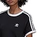 adidas Women's 3 Stripes Tee, Black, S