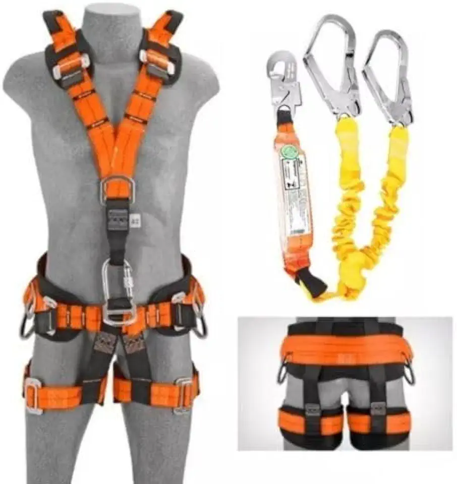 Cinto de Segurança Paraquedista 7 Argolas em Fita para Espaço Confinado e Suporte Lombar - CA39135