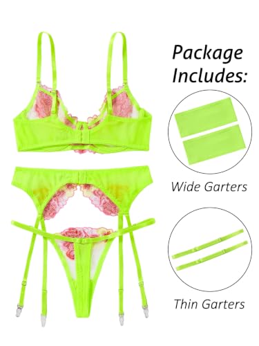 Image of Lilosy Sexy Lingerie Set 3 Piece Women Outfit Bra and Panty