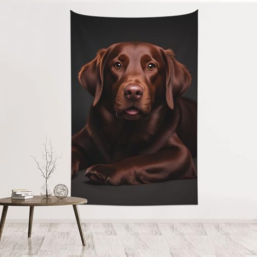 Tapisserie murale Labrador marron sans trou pour salon