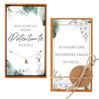 TPTGIAR Set di 6 domande brevettate, regalo brevettato personalizzato: vorresti essere il mio brevetto, collane e portachiavi per madrina damigella d'onore, Eine Grösse, Acciaio inossidabile, 1