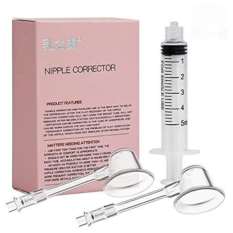 Angzhili 2 Sets Nipple Aspirator Corrector Feeding Sucking for Inverted Nipples Retraction Enlarger Redress Breastfeeding Aid Avent niplette Cover