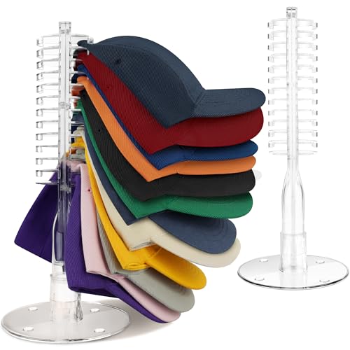 MAGTSMEI Hat Stand for Baseball Caps, 1 Pack Hat Organizer for 24 Baseball Caps, Acrylic Hat Racks No Install Hat Storage Display for Bedroom, Dresser, Closet (Clear)