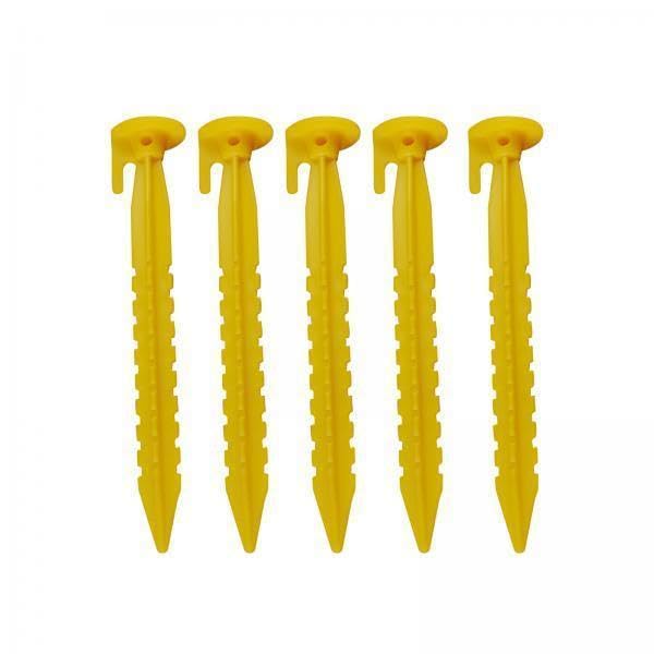 Enakshi (LABEL) Creations 2x5Pcs Tent Stakes Ground Pegs Camping Tents Nails Tarp Tent Pegs Ground Nail 20cm Toothed Yellow-image-15
