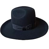 Black Israel Jewish Hat Wool Hasidic Jew Fedora Cap Wide Brim 10cm 4 in (Also in Grey Brim 12 cm)