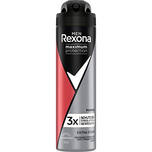Rexona Men Maximum Protection Spray Power - Antitranspirante con 48 horas de protección contra la sudoración intensa y el olor corporal, 150 ml (paquete de 1)