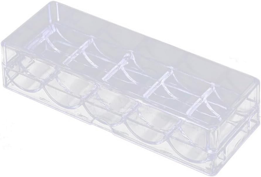 TEHAUX Clear Acrylic Poker Chip Racks, Transparent Storage Box, Game Table Accessory, Transparent Game Chip Poker Chip Tray,