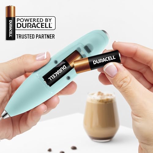 Zulay Kitchen Powerful Milk Frother Wand With Duracell Batteries - Ultra Fast Handheld Drink Mixer - Electric Whisk Foam Maker for Coffee, Lattes, Cappuccino & Matcha - Triple Whisk - Peppermint - image 5