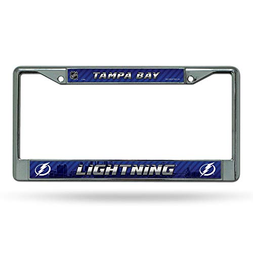 Rico Industries NHL Tampa Bay Lightning Standard Chrome License Plate Frame, 6 x 12.25