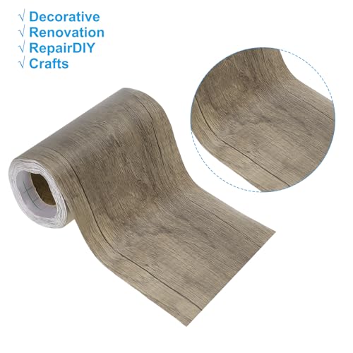 Image of PATIKIL Wood Grain Repair Tape 4.7in x33ft, Self Adhesive Realistic Textured Repair Tape Patch for Floor Door Table Cabinets Desk, Yellow Teak