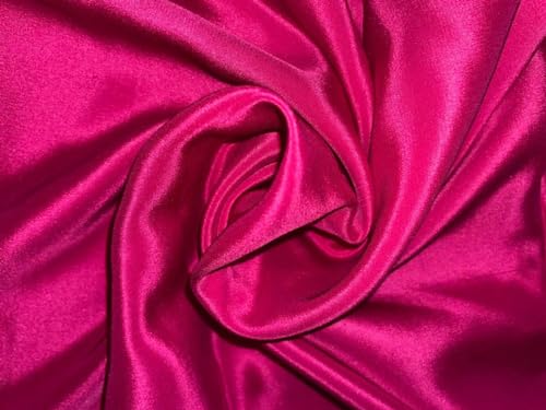 Soie Pure Crêpe de Chine Rose Vif 20mm | Tissu au Mètre 111cm