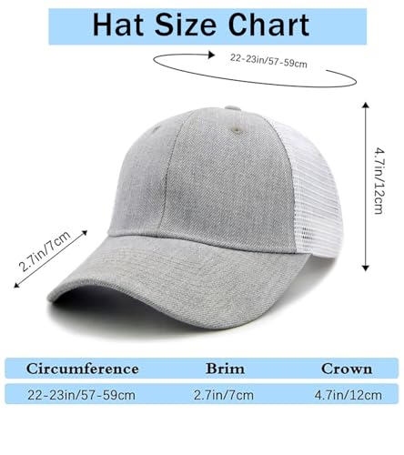 Image of 2-Pack Breathable Mesh Snapback Trucker Hats, Adjustable Baseball Caps for Men Women, Cotton-Poly Twill Outdoor